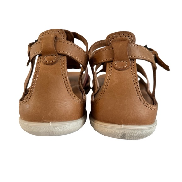 ECCO Flash Huarache Sandals Tan Leather Open Toe Flat Shoes Women's Size 39 8 - Picture 3 of 12